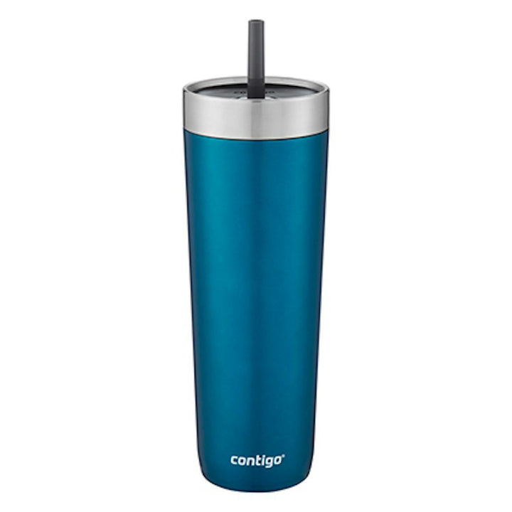 Luxe Stainless Steel Travel Tumbler with Spill-Proof Lid and Straw, 24oz | Contigo at gocontigopoint.shop